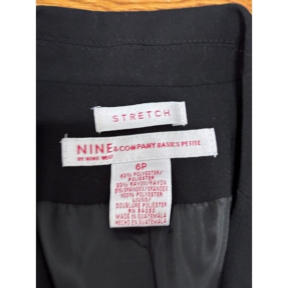 Nine & Co Womens Blazer Jacket Size 6p Petite Black 1 Button Career NWT $59 - Picture 4 of 5
